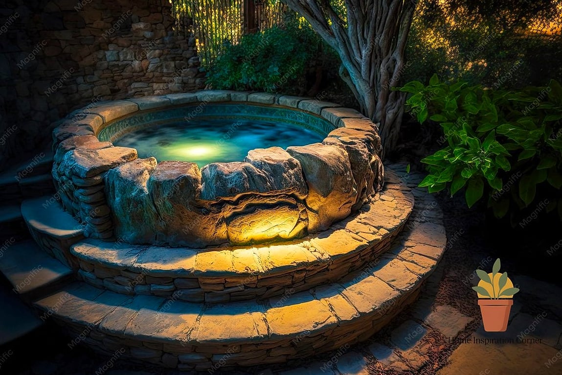 Heated Stone Pathways to the Spa