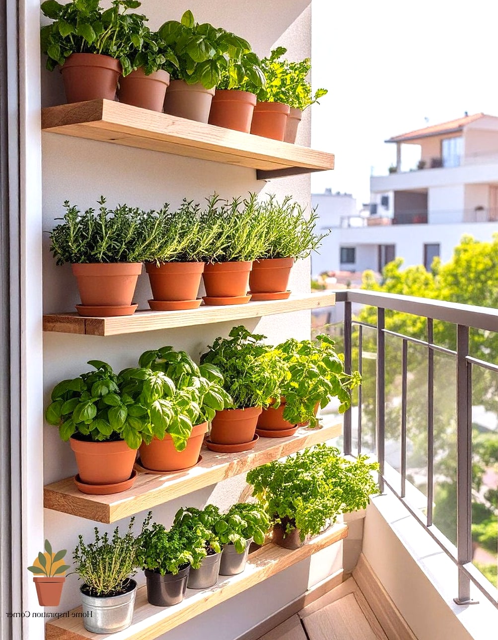 Herb Garden in Repurposed Containers