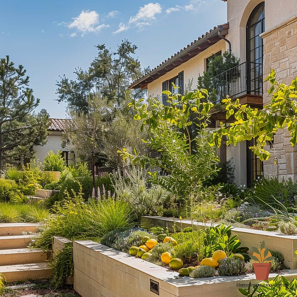 Herb Gardens Near the Kitchen