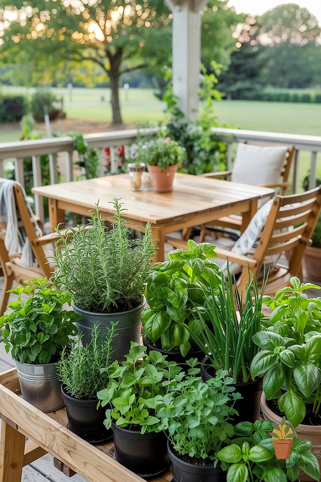 Herb Pots as a Living Centerpiece