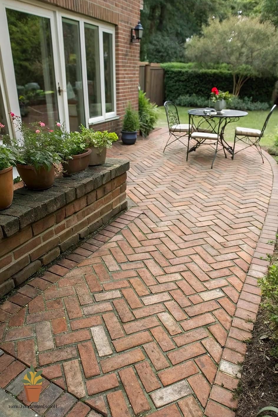 23 Small Outdoor Patio Ideas Designs You Need to See Right Now 8 Herringbone Brick Layout