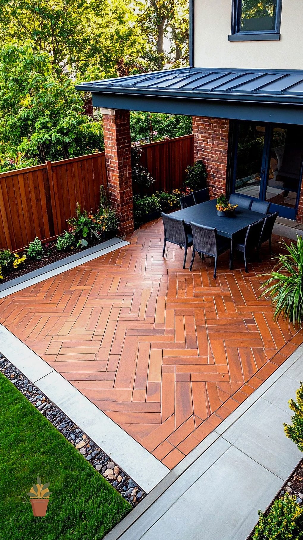 25 Stunning Patio Extension Ideas Ideas for Every Budget 24 Herringbone Brick Extension