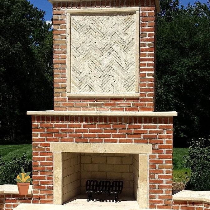 Herringbone Brick Pattern Facade
