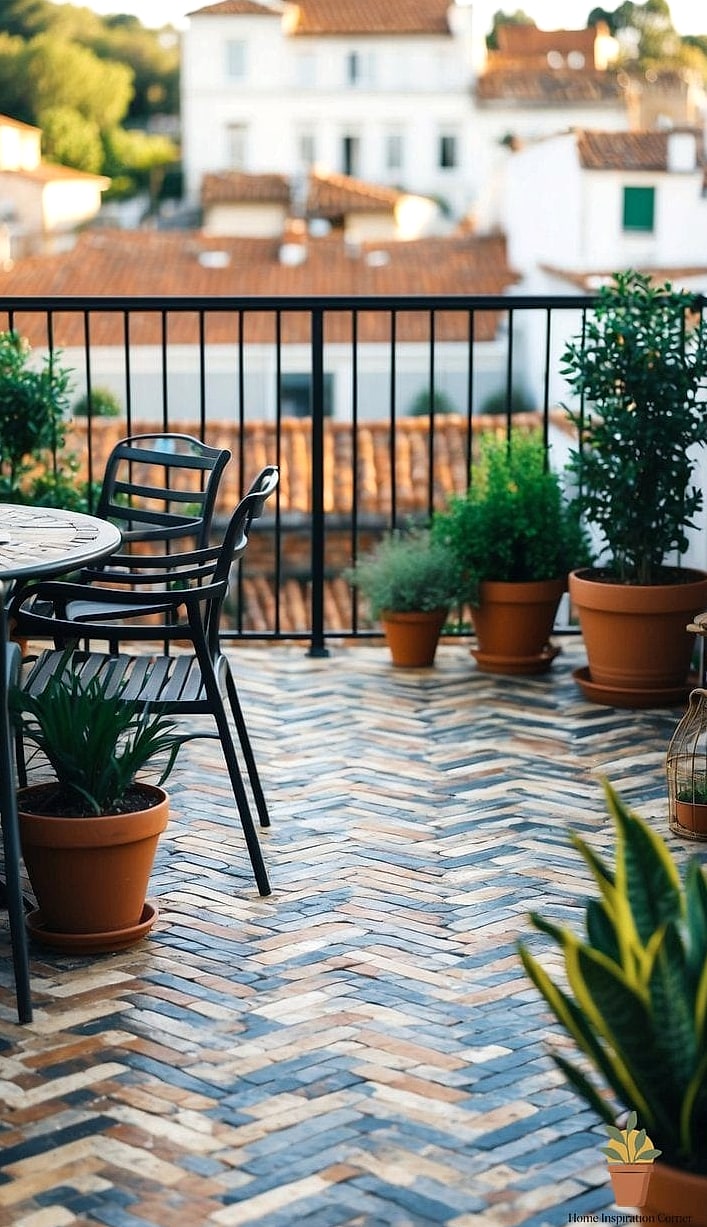 17 Terrace Bar Design Inspiration Boards You'll Want to Copy 12 Herringbone Tile Bar Front