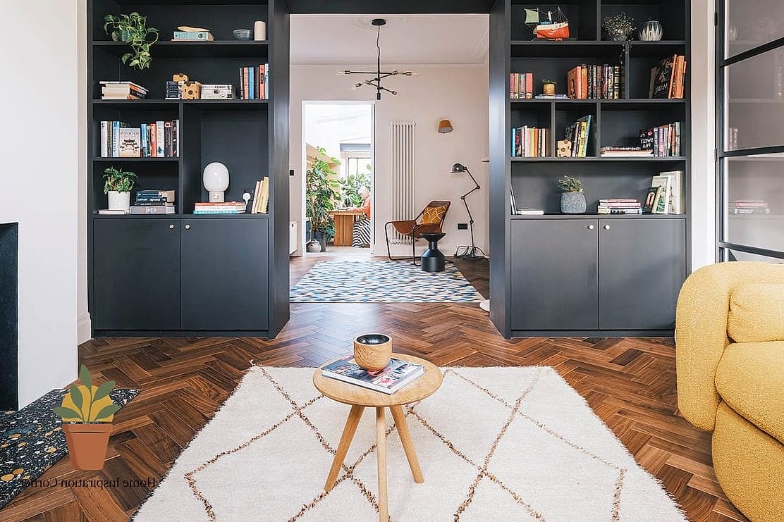 Herringbone Wood Flooring Throughout the Ground Floor