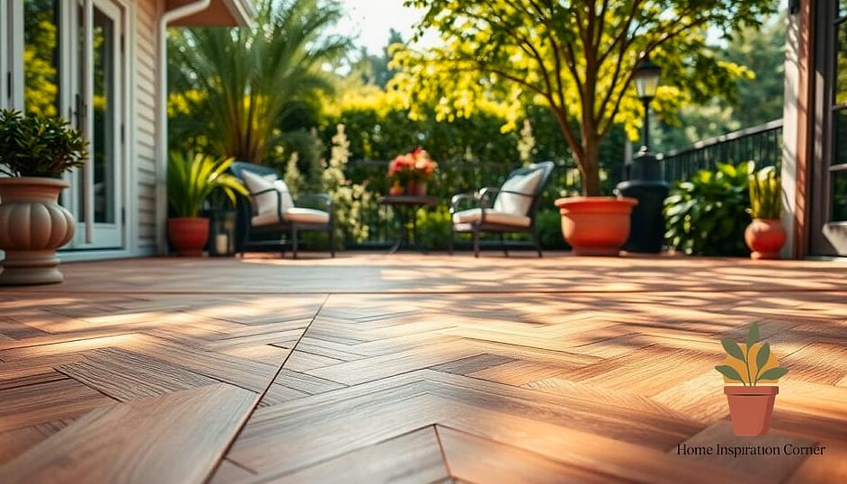 Herringbone Wood Decking Pattern