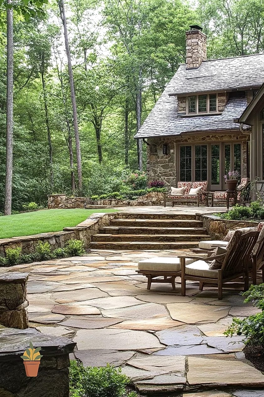 Historic Home Patio Restored with Matching Flagstone