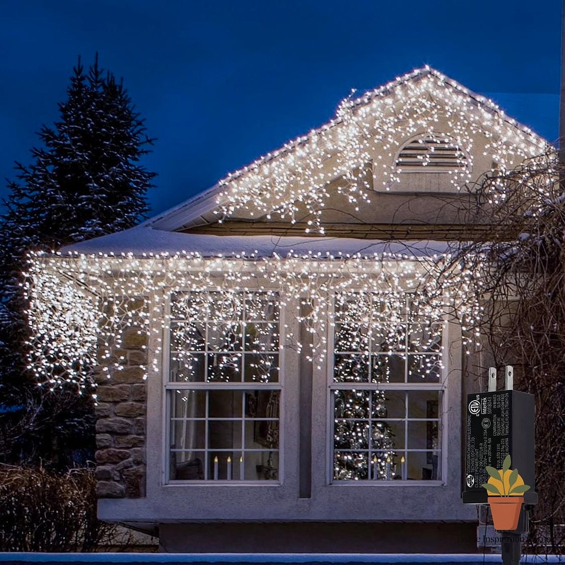 Icicle Lights Along the Eaves