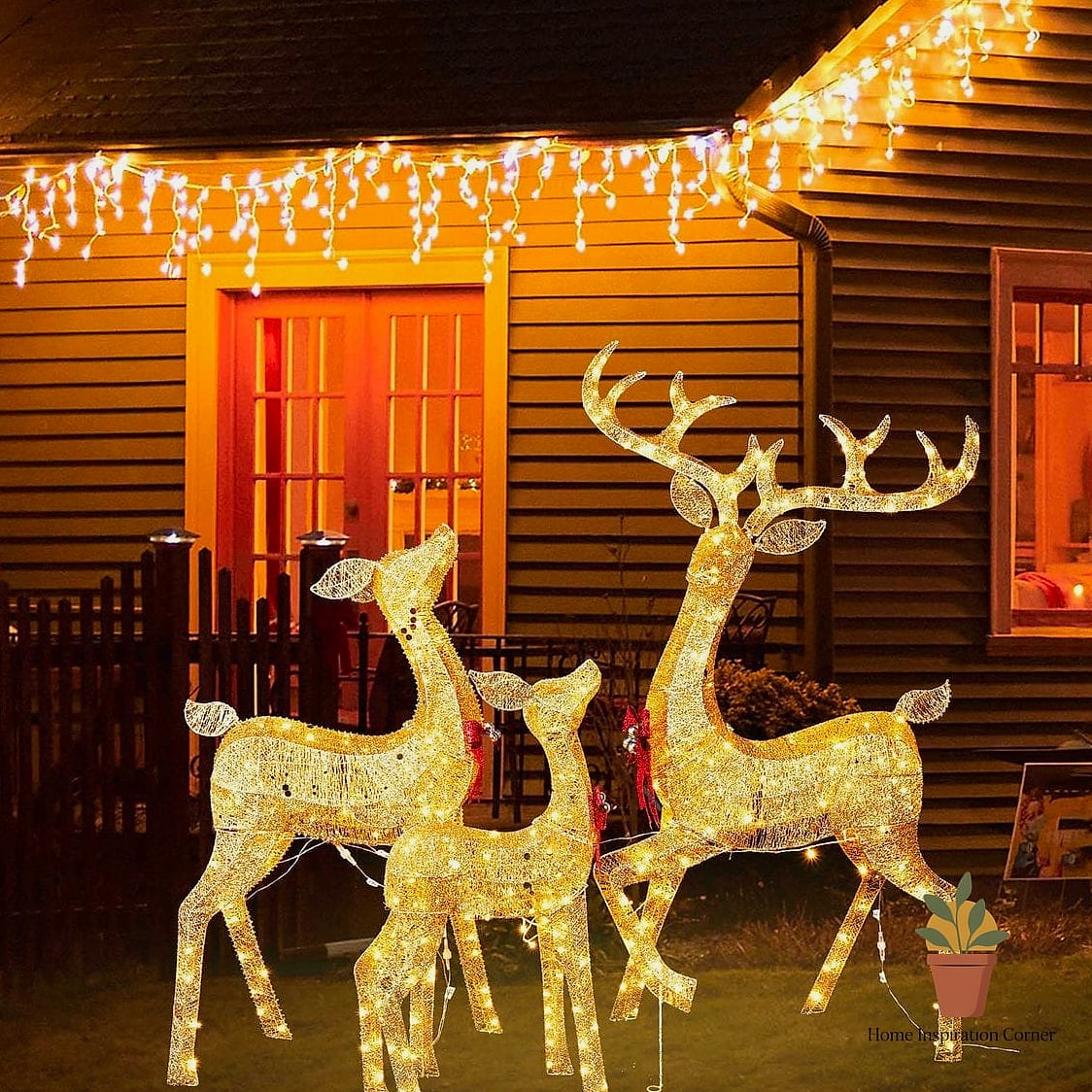 Illuminated Reindeer or Deer Silhouettes
