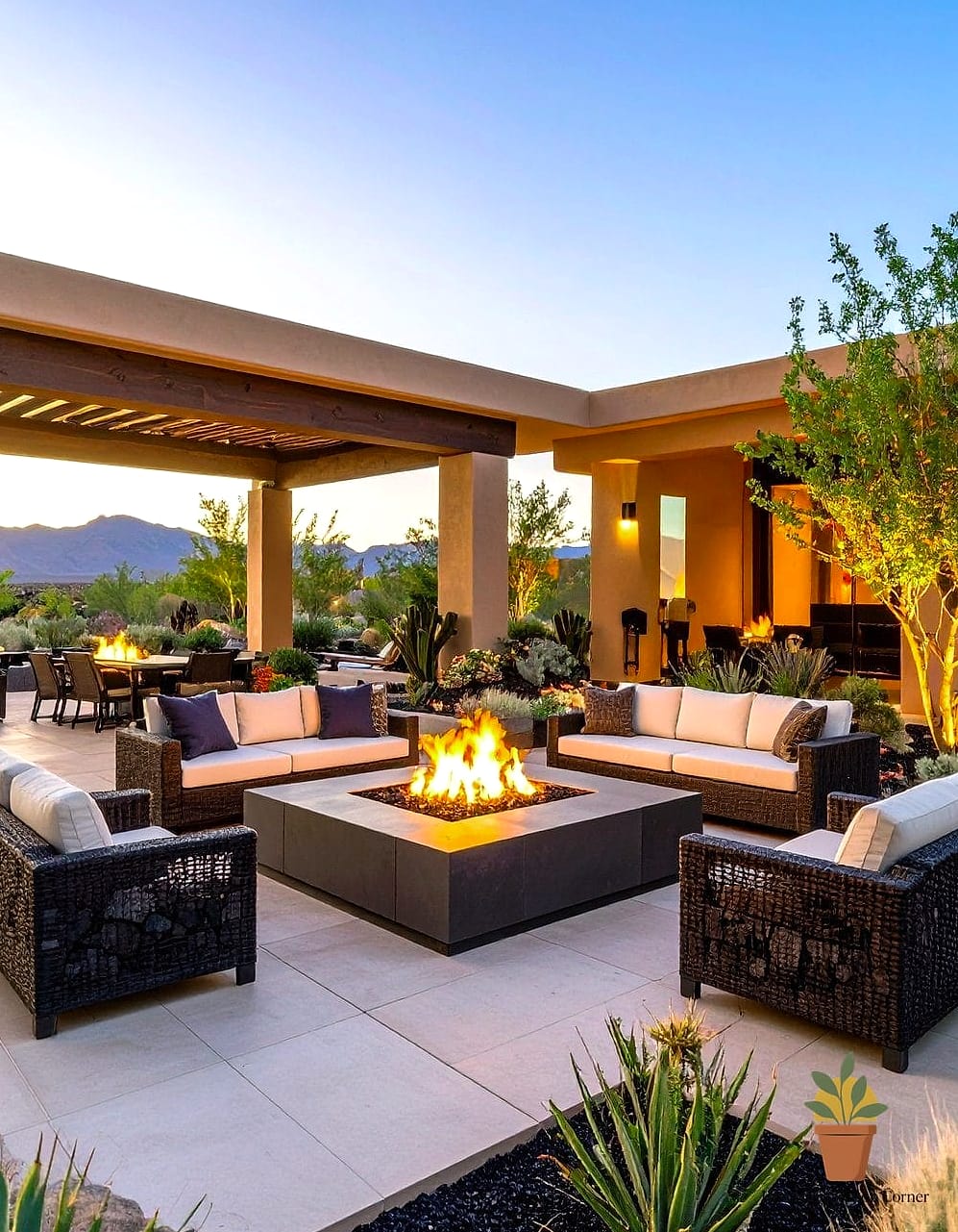 19 Patio Interno Ideas That Are Both Stylish and Practical 12 Incorporate a Fire Feature