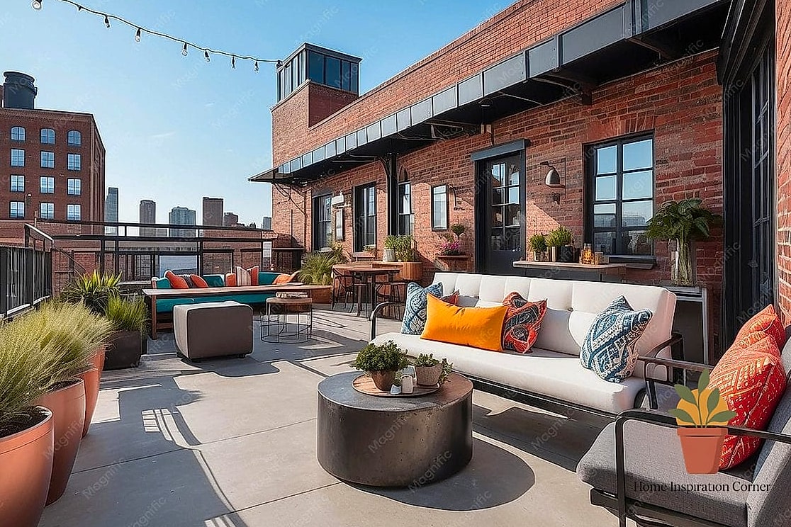 19 Terrace Interior Design Photos That Will Inspire Your Next Project 6 Industrial Terrace with Exposed Metal and Concrete