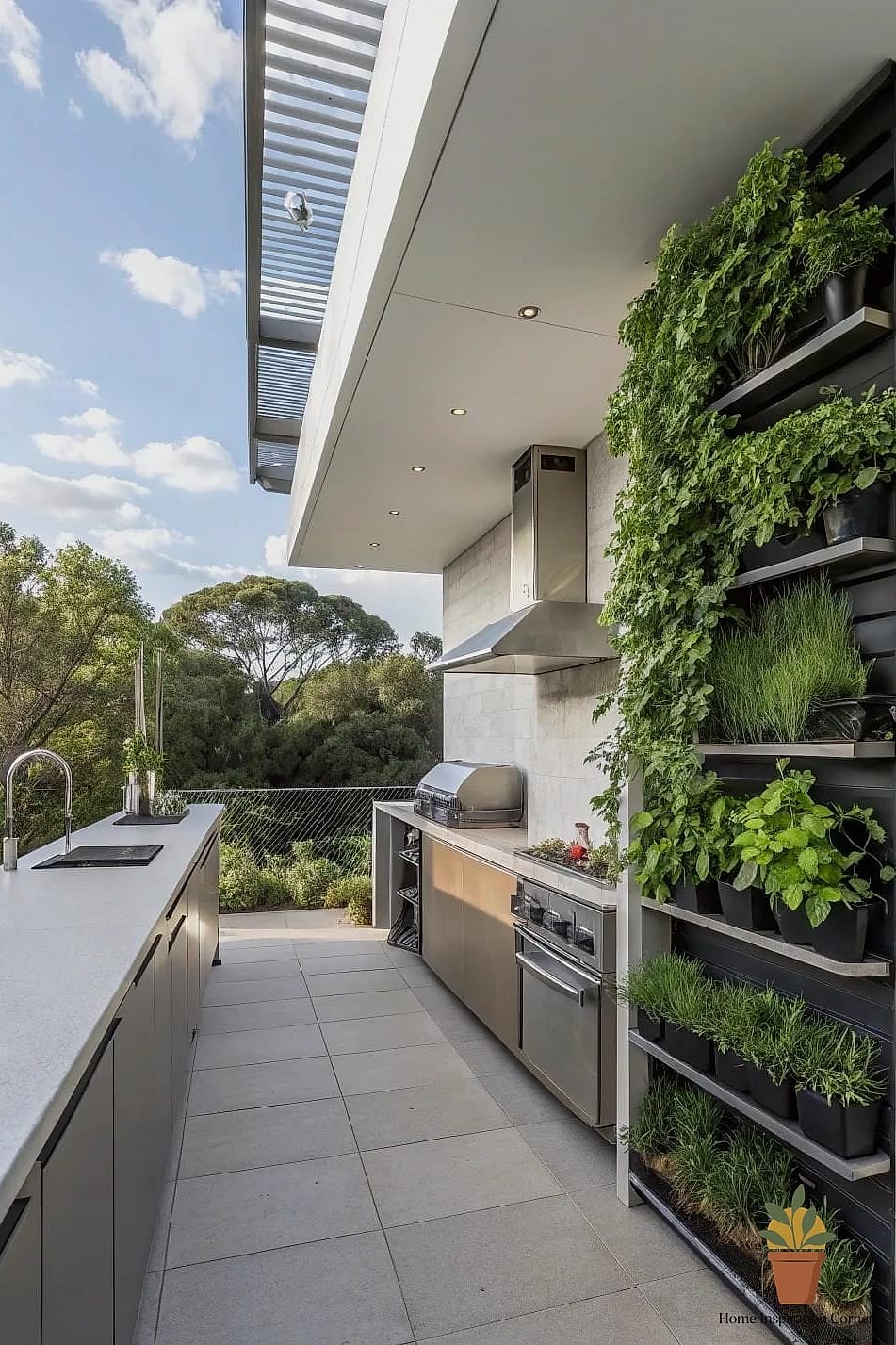 23 Creative Dapur Outdoor Ideas You Haven't Seen Before 24 Integrated Herb and Spice Drying Rack
