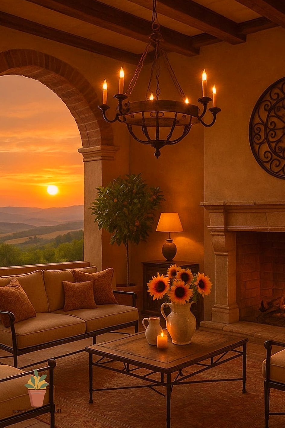 Iron Chandeliers for Covered Spaces