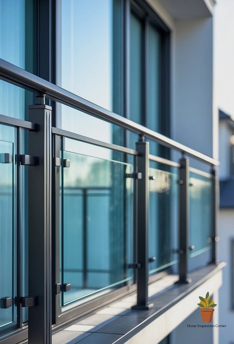 Iron and Glass Combo Railing