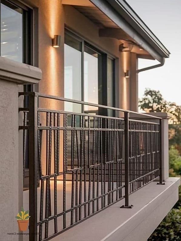Iron Railing with LED Accent Lighting