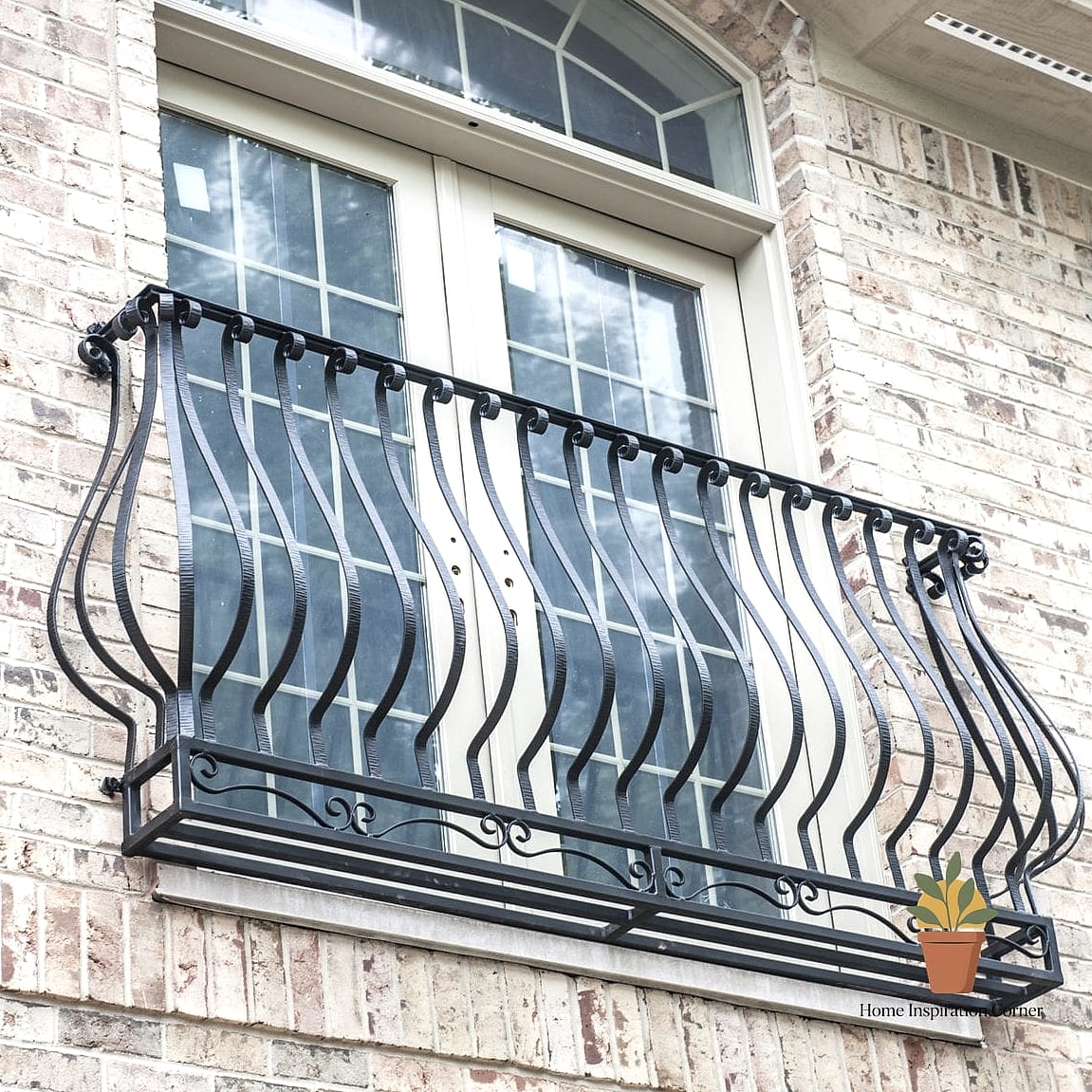 Iron Railing Painted in Deep Charcoal