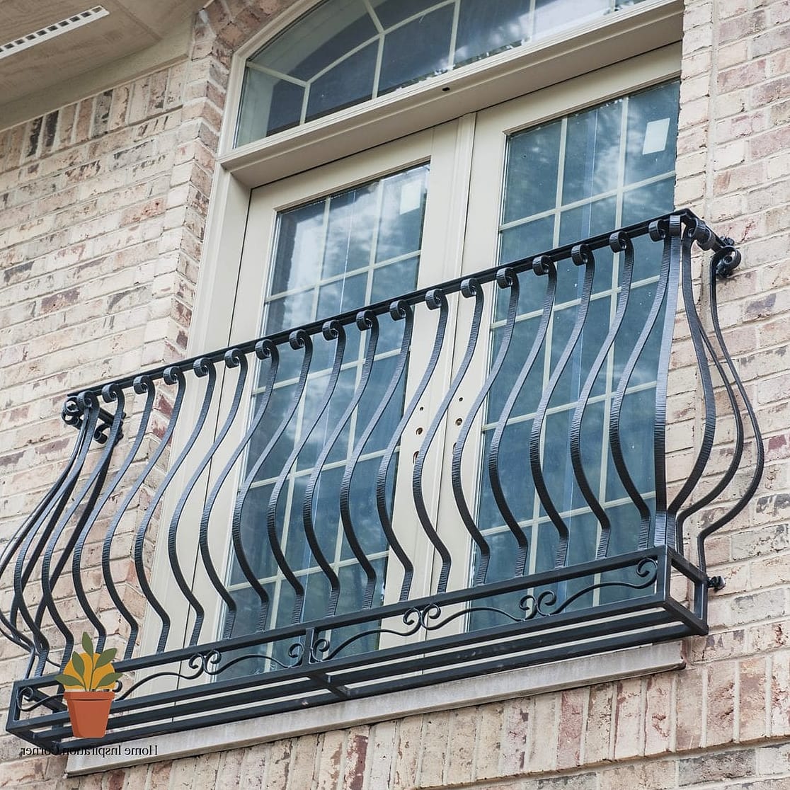 Iron Railing with Mixed Metal Accents