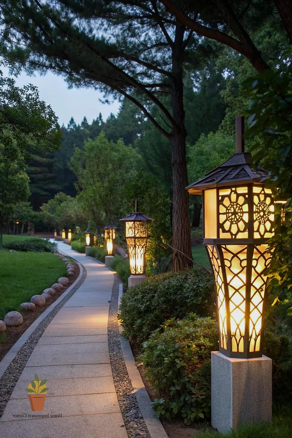 Lanterns Flanking an Entry Door