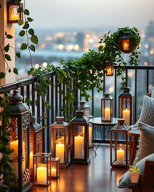 Lanterns Grouped at Different Heights