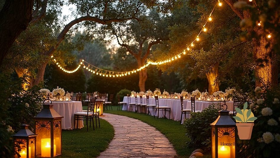 Lanterns Lining the Patio Edge