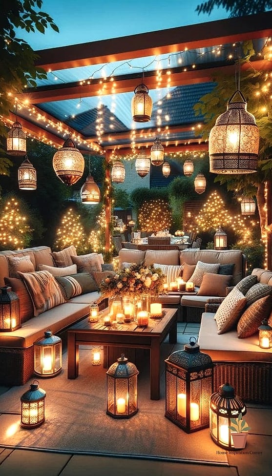 Lanterns Lining the Pathway