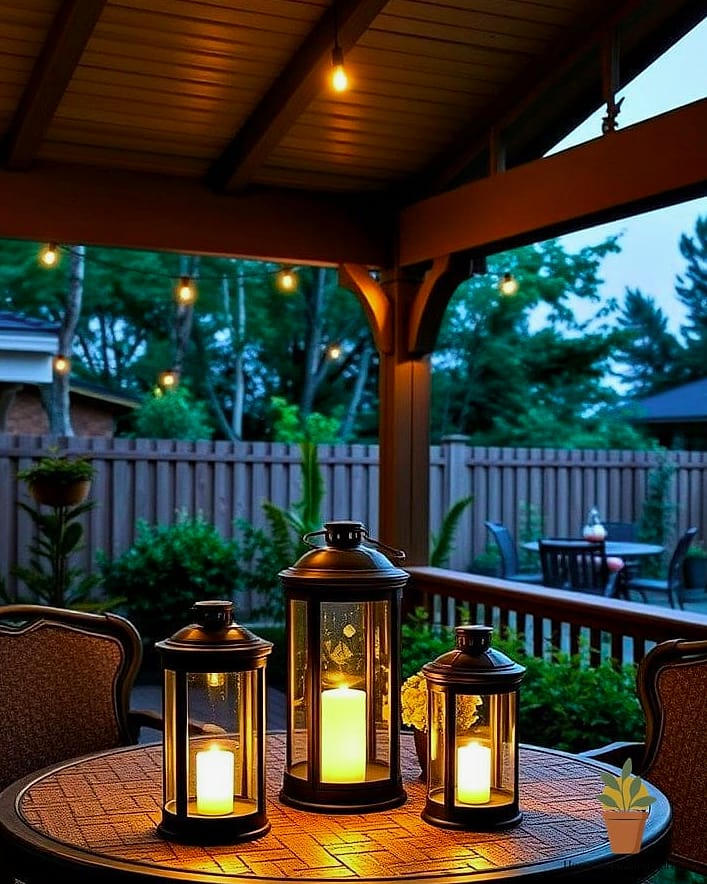 14 Outdoor Patio Lighting Ideas Tips From Top Interior Designers 3 Lanterns Placed Along Pathways