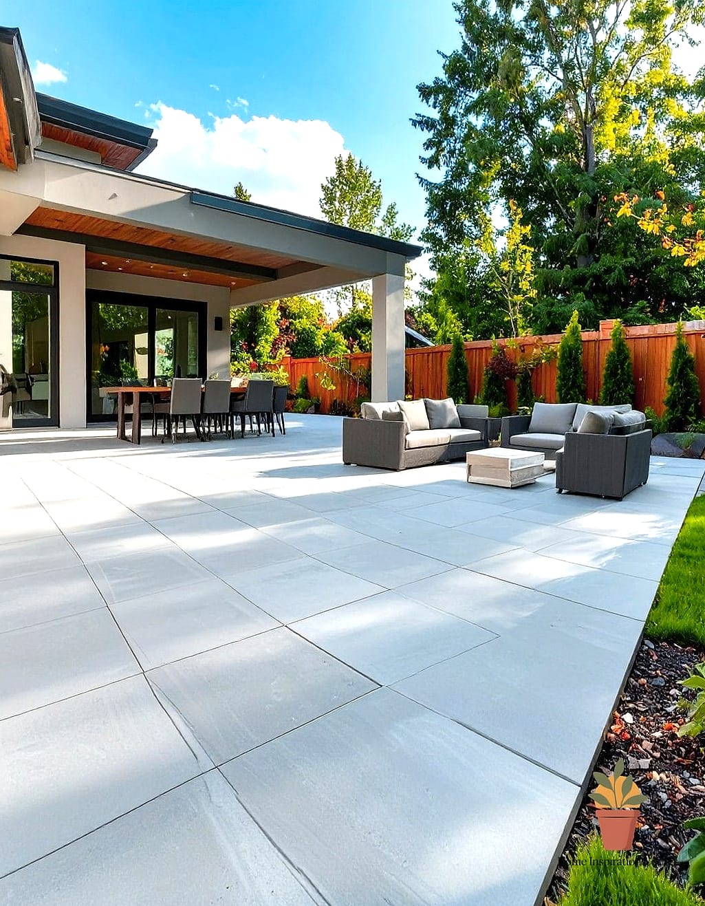 Large-Format Concrete Slabs for a Minimalist Look