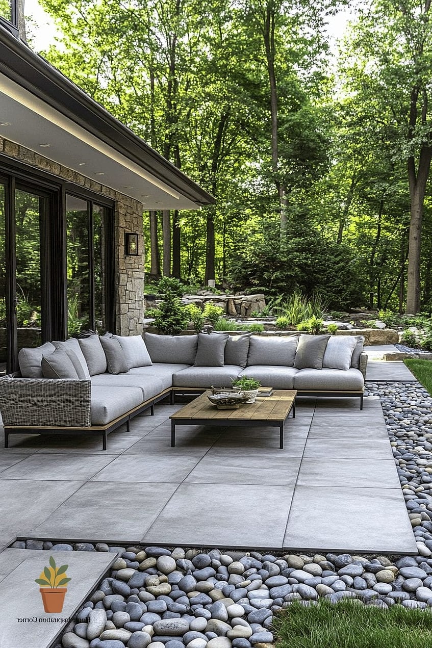 19 Backyard Patio Designs With Pool Makeovers That Look Incredibly Expensive 6 Large-Format Porcelain Pavers in a Warm Gray Tone