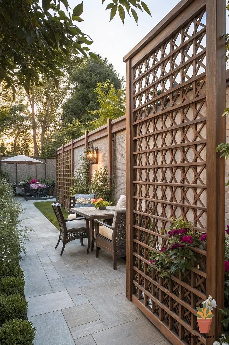 Lattice Panels with Climbing Vines