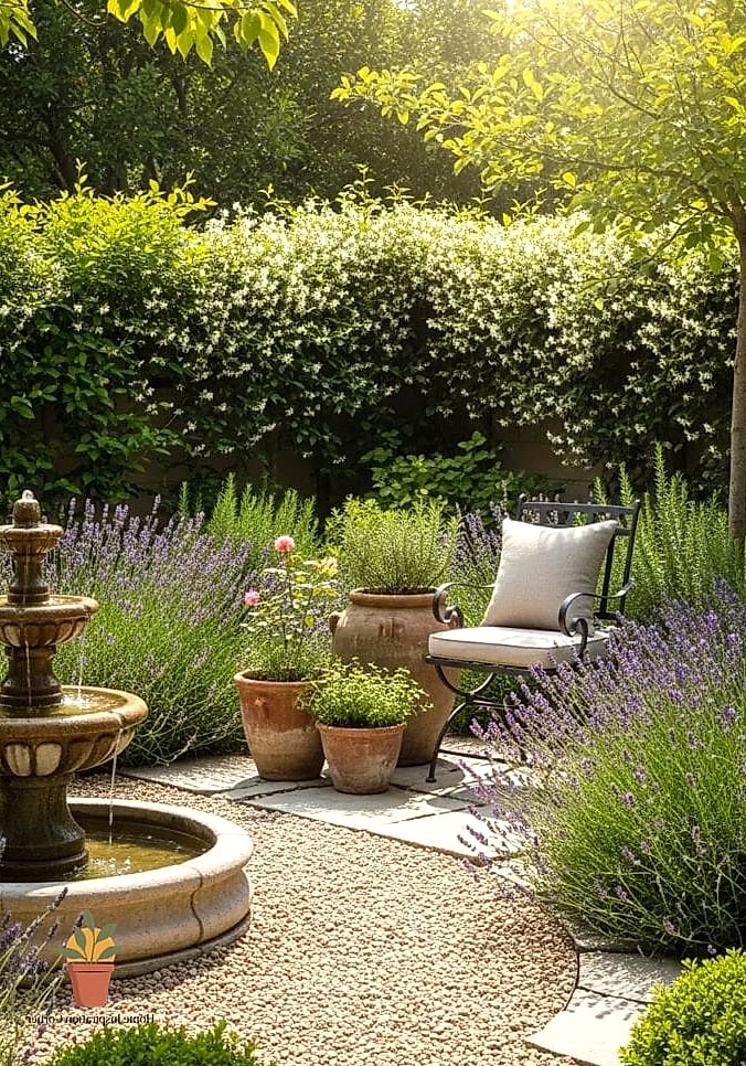 Lavender Borders Along Walkways
