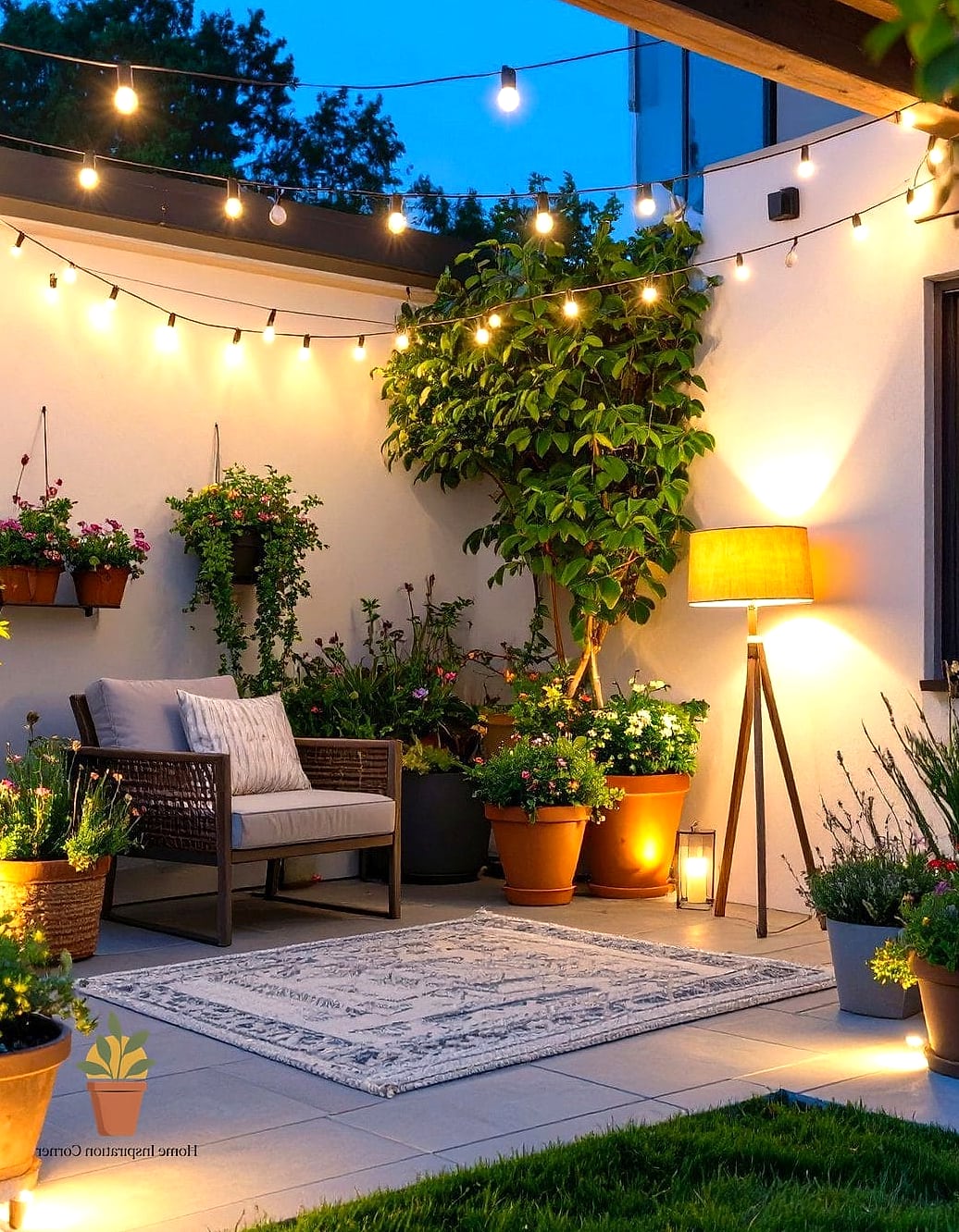 17 Small Patio Ideas Designs That Maximize Style and Function 16 Layered Lighting Design