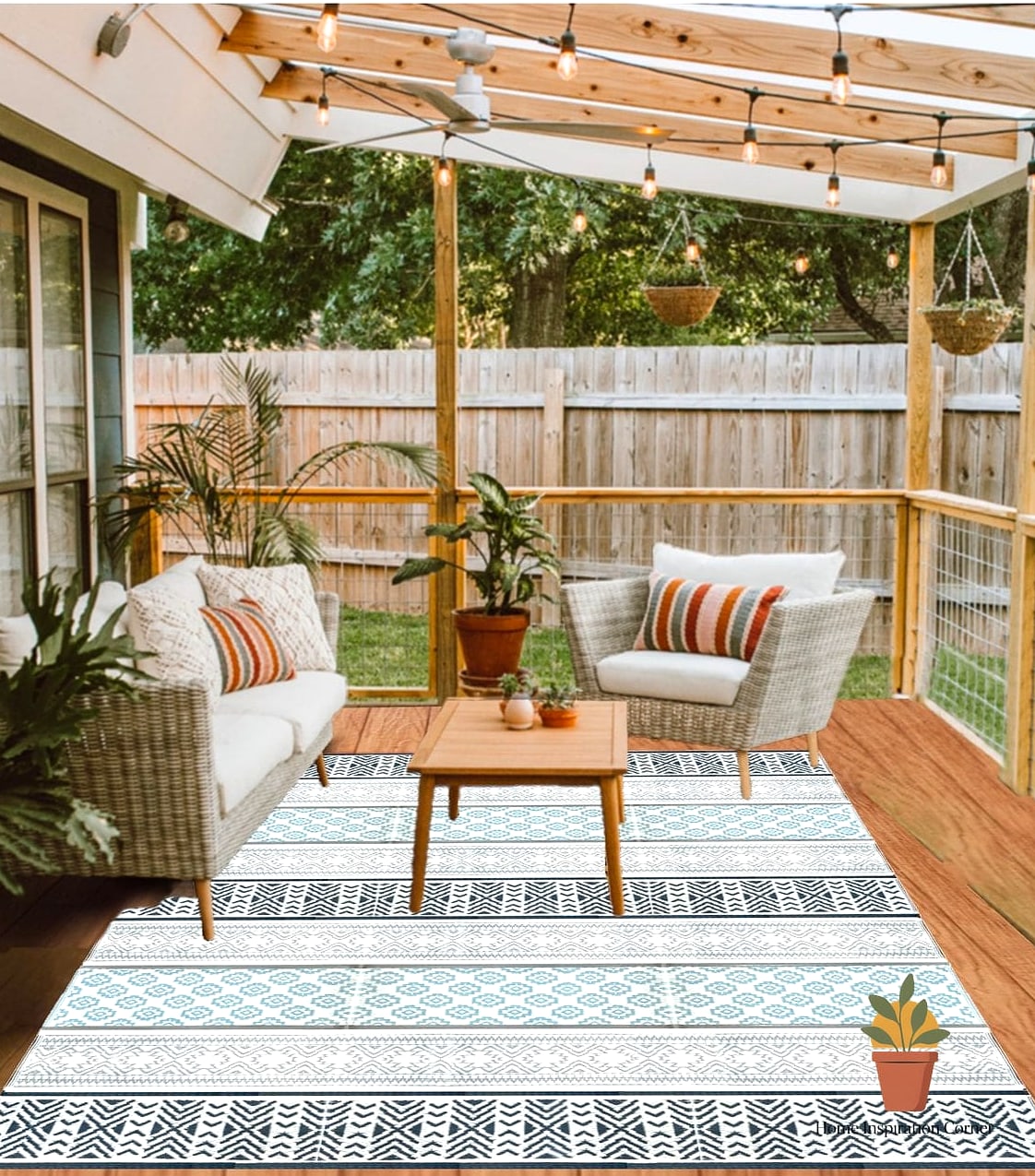 Layered Outdoor Rugs for Instant Coziness