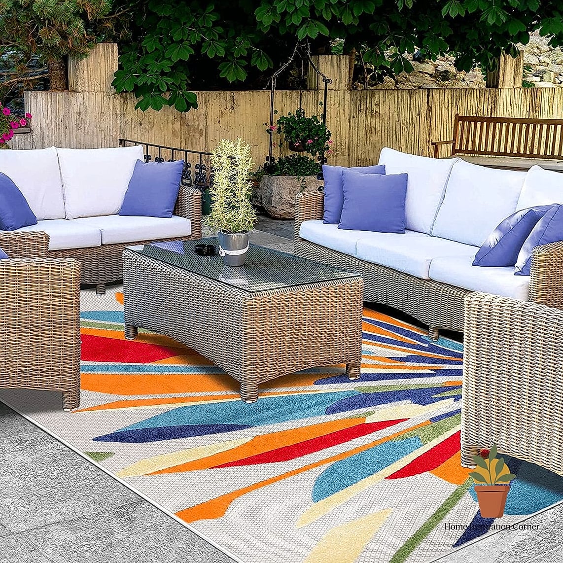 15 Patio Decorating Ideas Photos That Will Inspire Your Next Project 2 Layered Outdoor Rugs for Texture