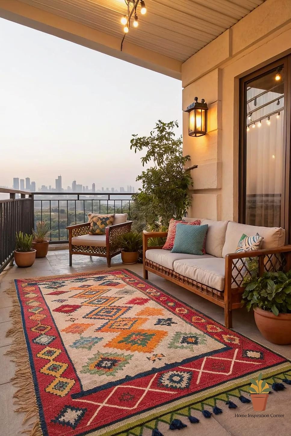 Layered Outdoor Rugs for Texture