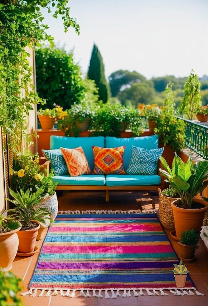 Layered Outdoor Rugs for Texture and Warmth