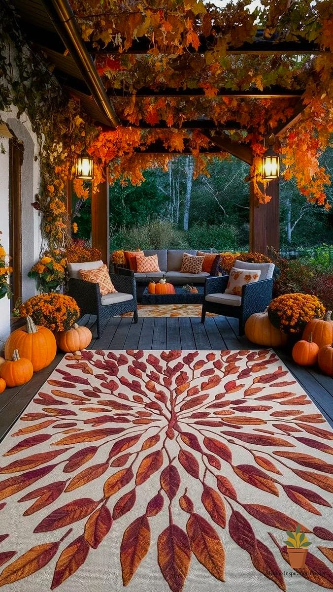 Layered Outdoor Rugs and Cozy Textiles