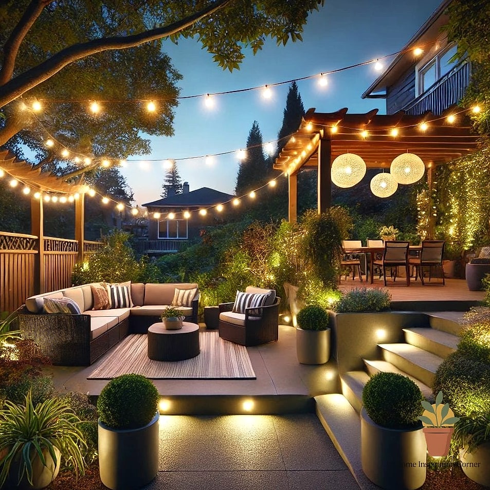 Layered Outdoor Lighting Instead of One Bright Fixture