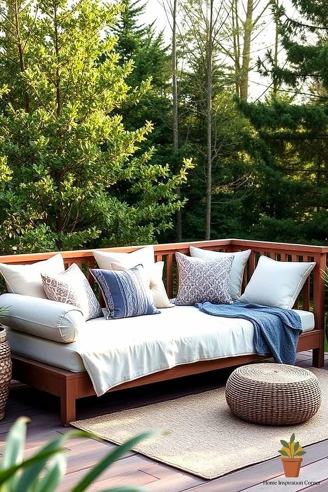 18 Deck Decor Designs That Maximize Style and Function 19 Layered Textiles on a Daybed