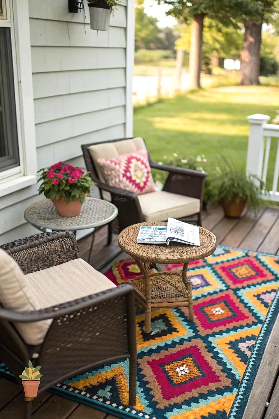 Layer an Outdoor Rug Over Bare Concrete