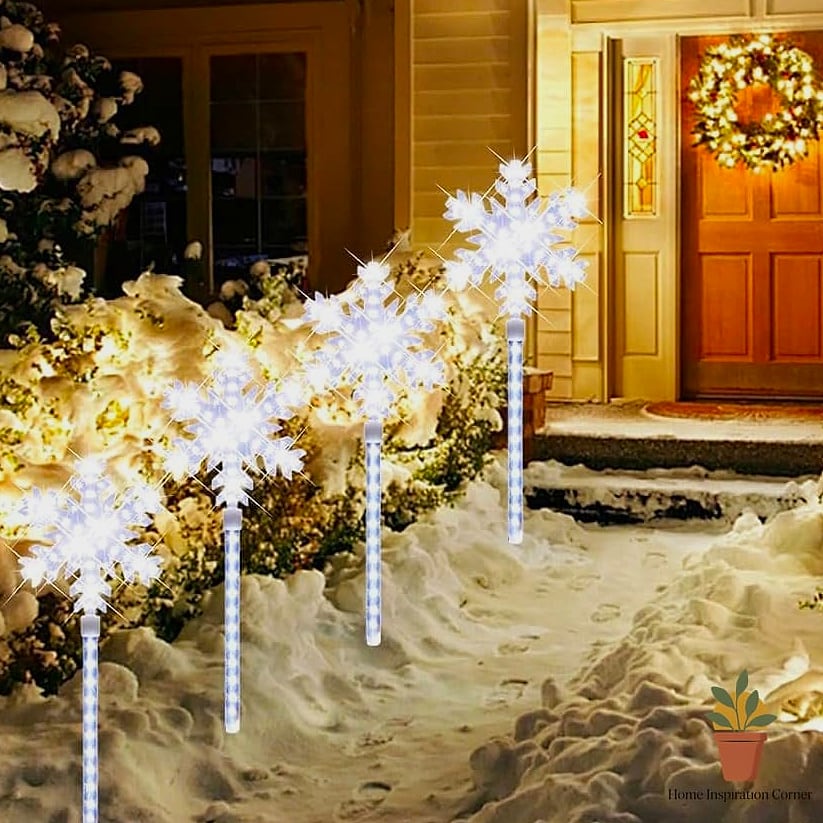 Lit Snowflake Window Clings and Overlays