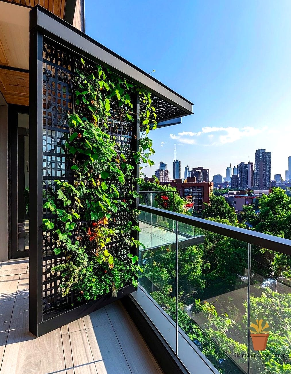 Living Fence with Trellis and Vines