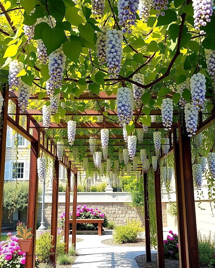 Living Shade with Vine-Covered Arbors