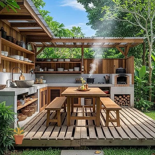 23 Creative Dapur Outdoor Ideas You Haven't Seen Before 23 Louvered Wood Screens for Privacy and Airflow
