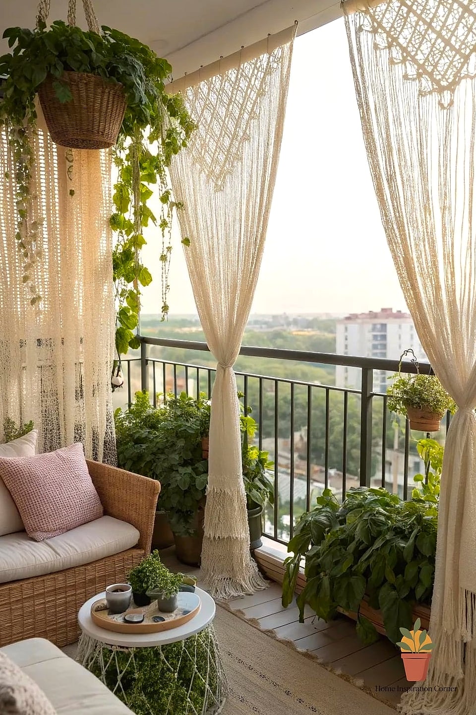 Macrame Curtain Panels for Textural Interest