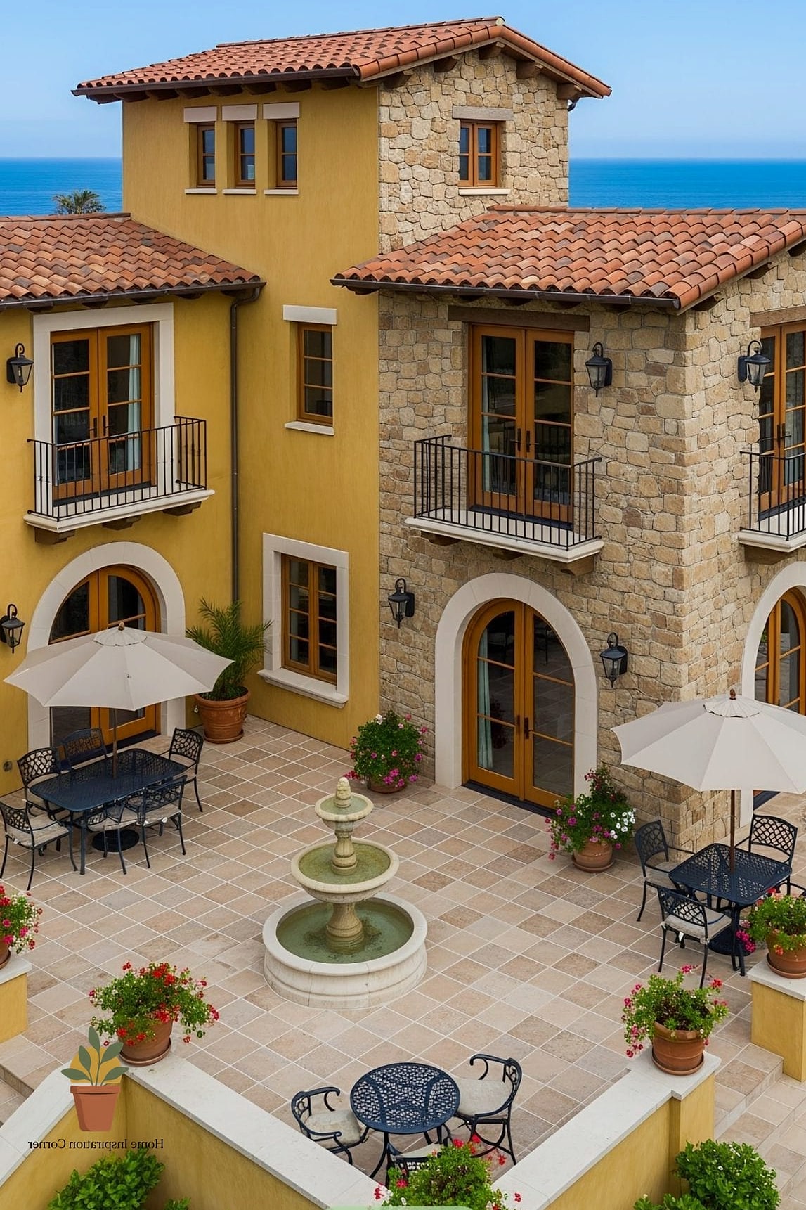 Mediterranean-Inspired Terrace with Terra Cotta Accents