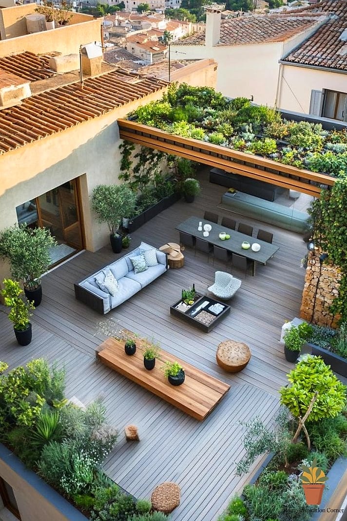 7 Beautiful Roof Top Terrace Designs Inspiration Photos Worth Saving 6 Mediterranean-Style Rooftop Terrazza