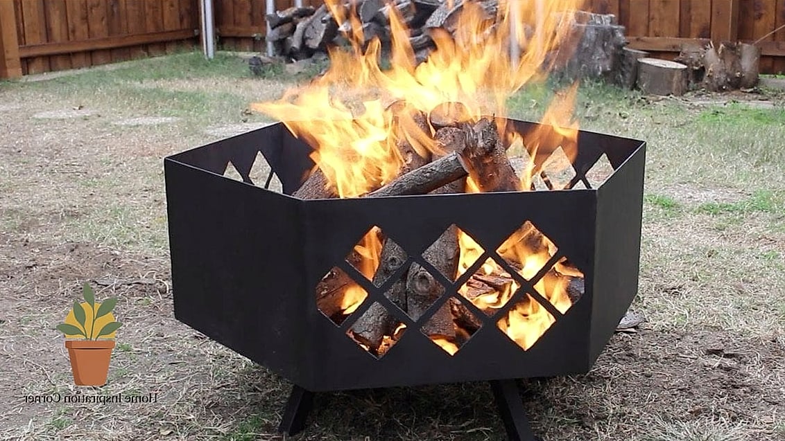 Metal Fire Bowl on a Gravel Patio