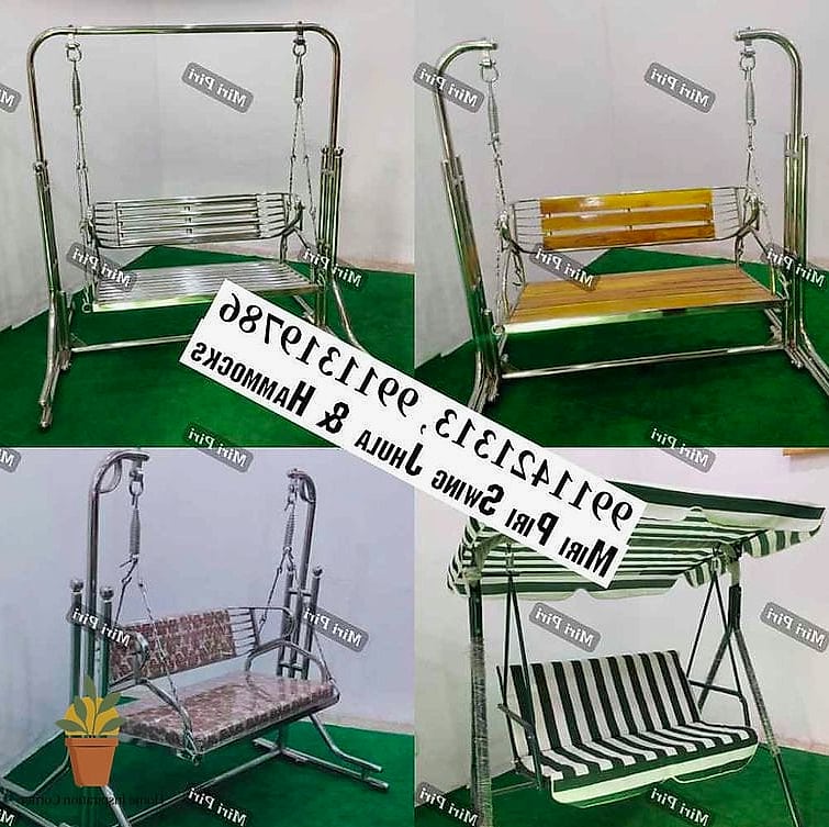 Metal Frame Jhula with Cushioned Seating