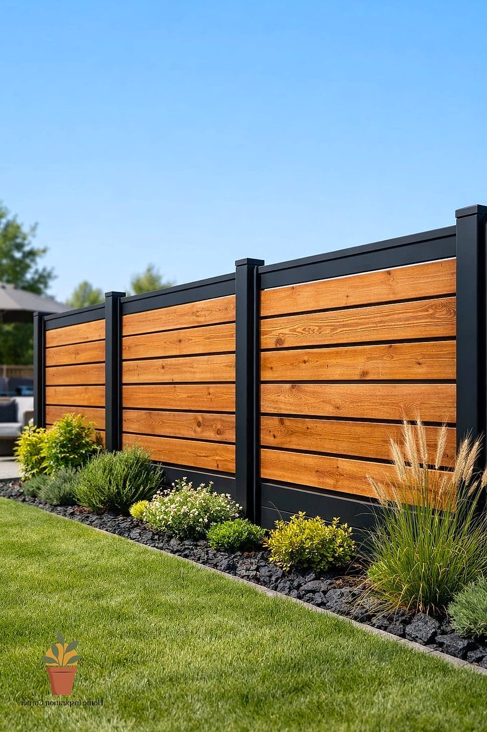 Metal and Wood Combo Fence