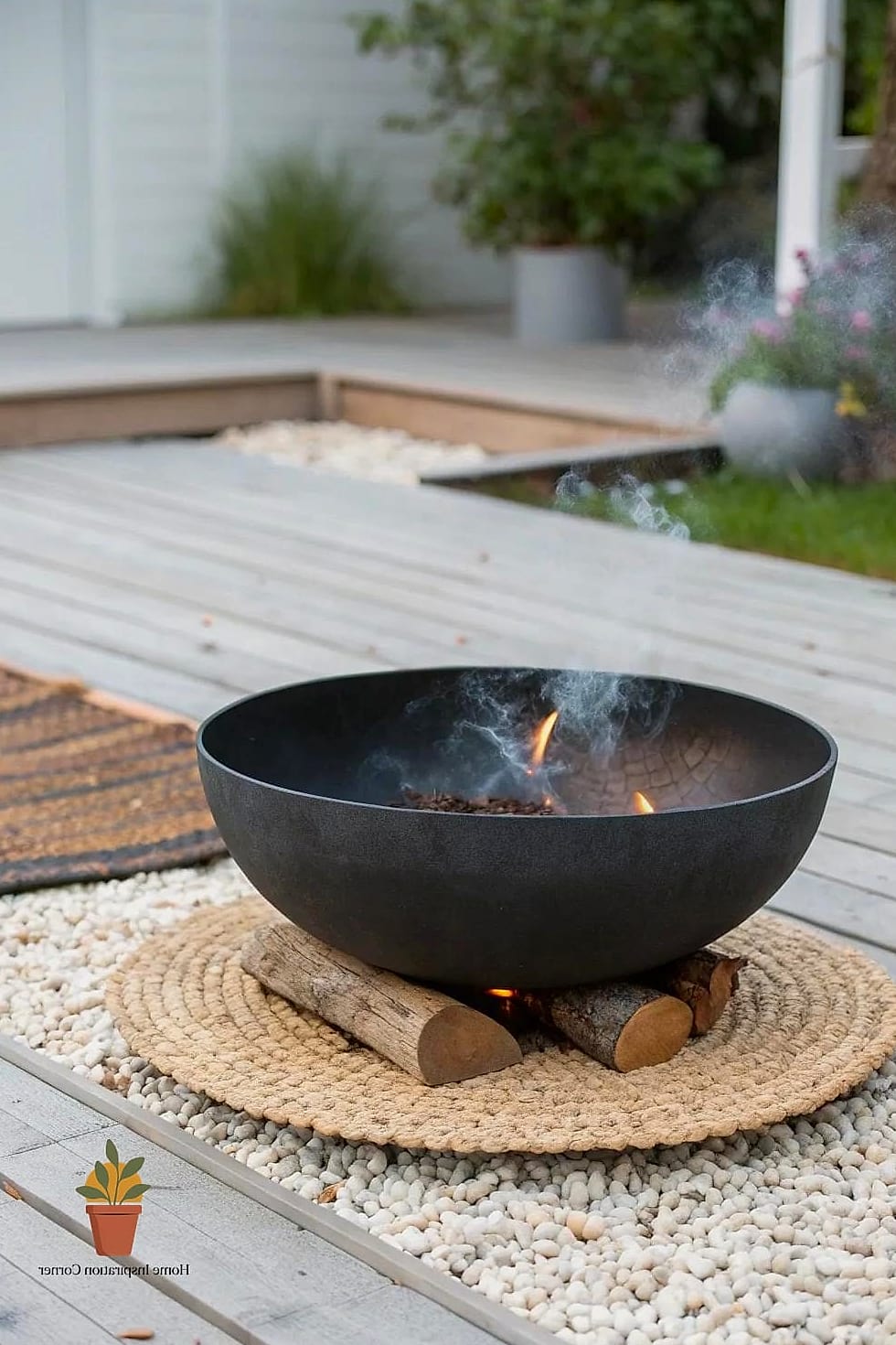 A Micro Fire Feature in a Tabletop Bowl